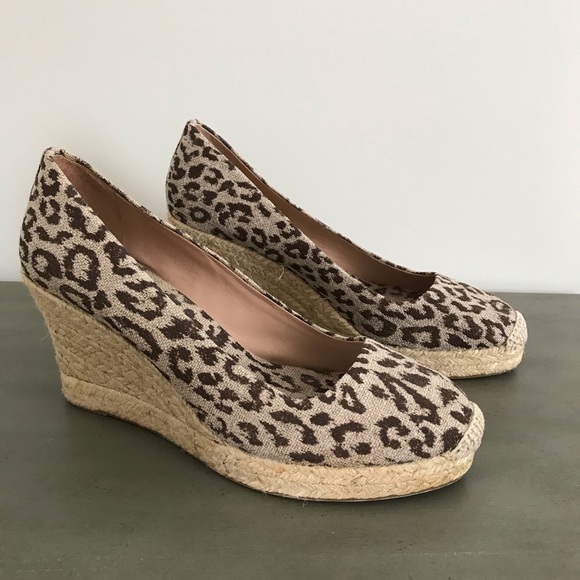 animal print espadrille wedges